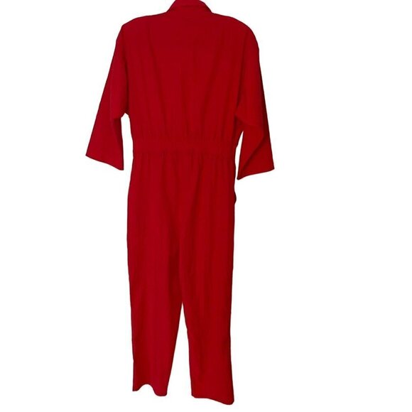Dee California Vintage Womens Jumpsuit Size Medium Red Nautical Loose Fit Stars - Picture 2 of 13